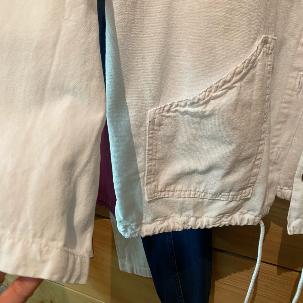 White linen/twill Jacket - Picture 5 of 9